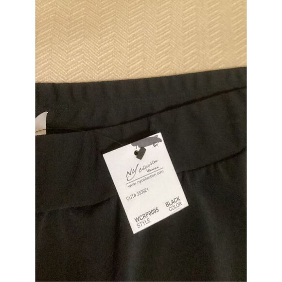 NY Collection Black With Silver Stripe Wide Leg Palazzo Pants 2X - Picture 6 of 7